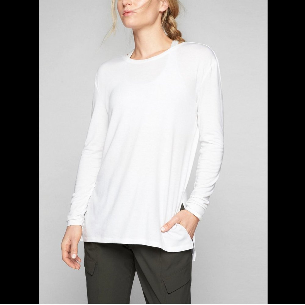 Athleta White Threadlight Layering Top - image 1